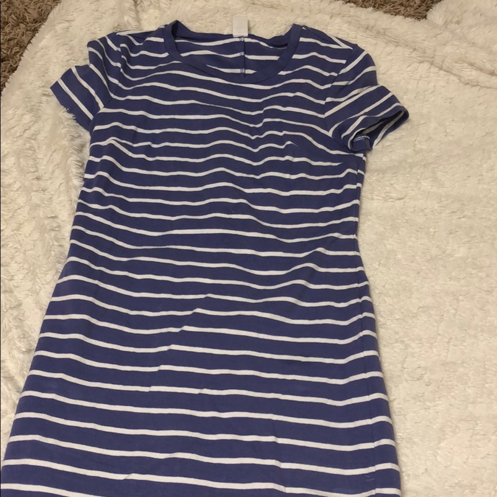 Blue and white dress